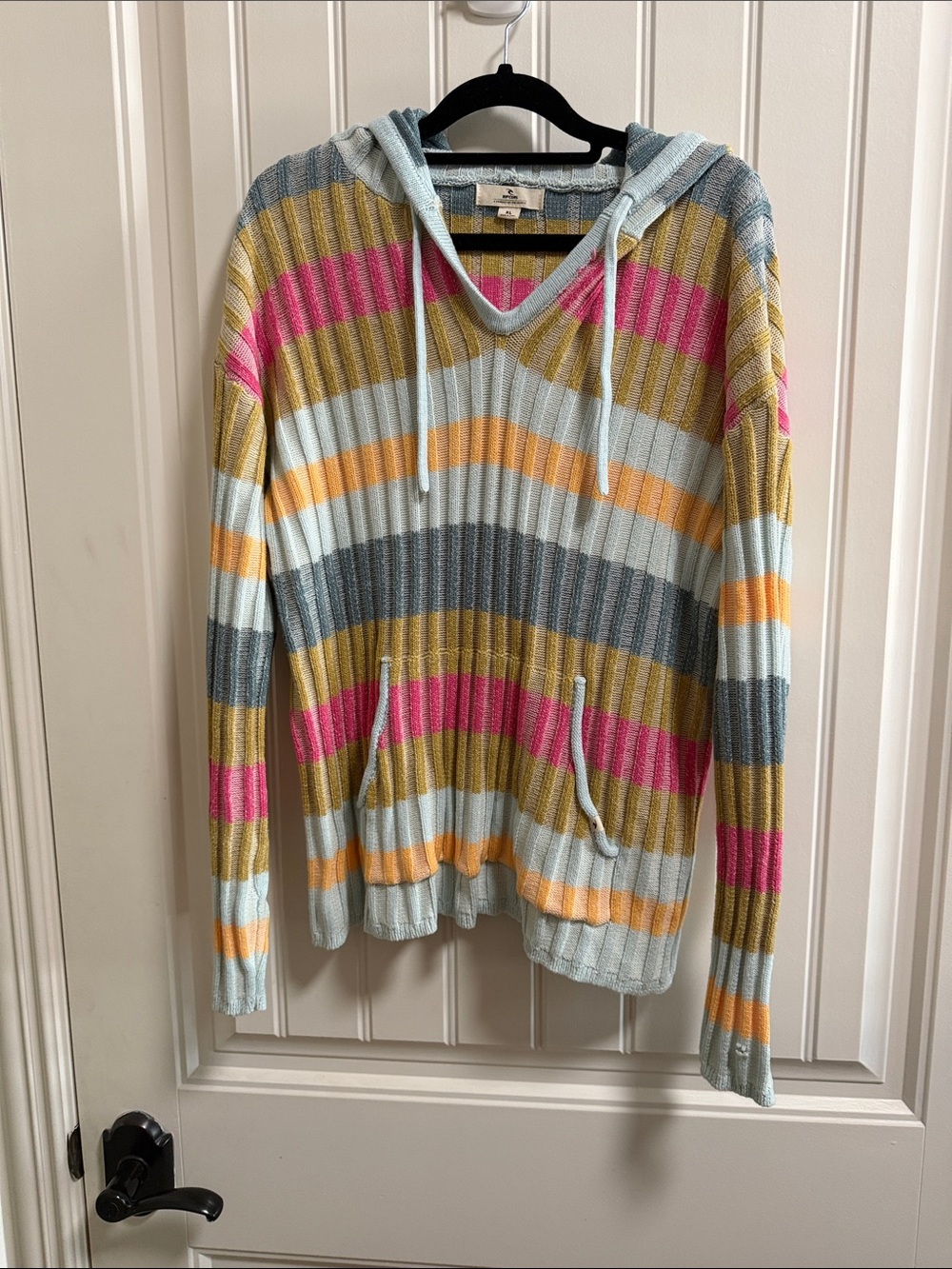 Rip Curl Multicolor Striped Hooded Pullover Sweater